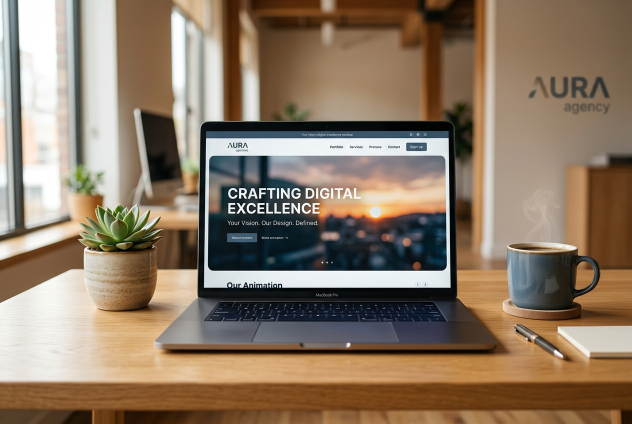 Professional website on laptop