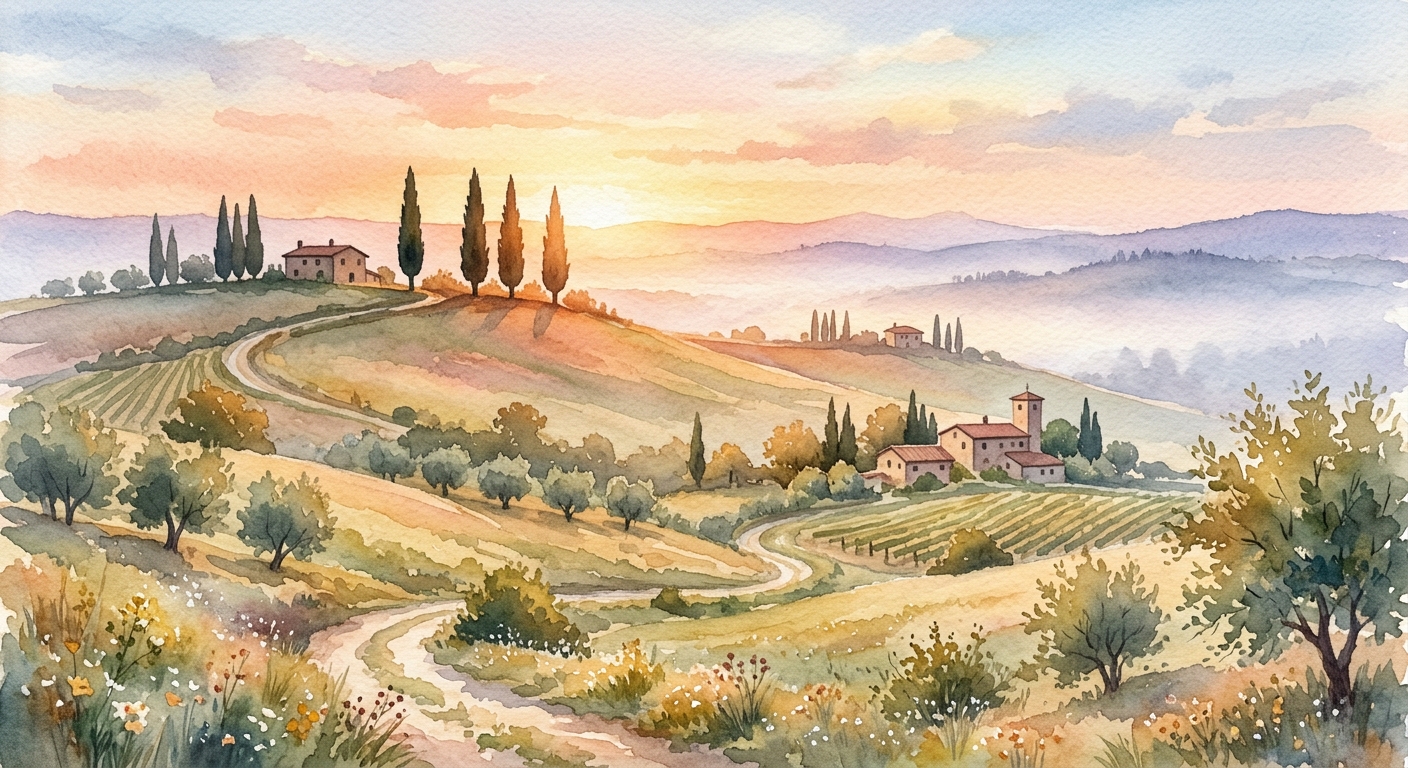 Alba sulla Collina - Tuscan hills at sunrise
