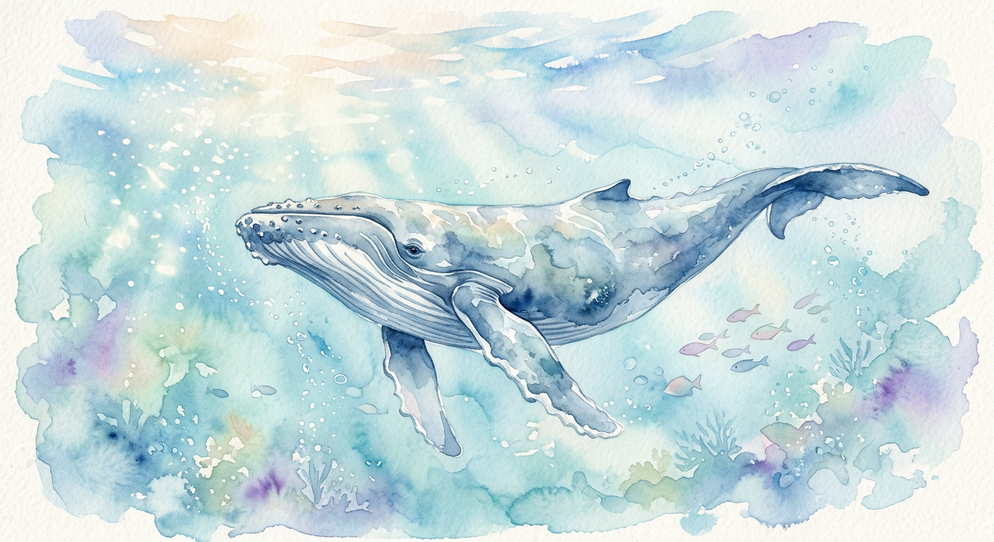 Il Balena - Watercolor whale
